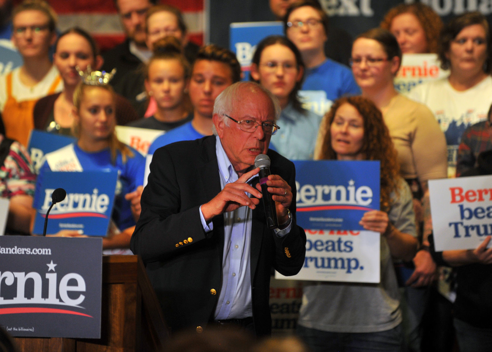 Presidential candidate Sen. Bernie Sanders in Clinton, Iowa.